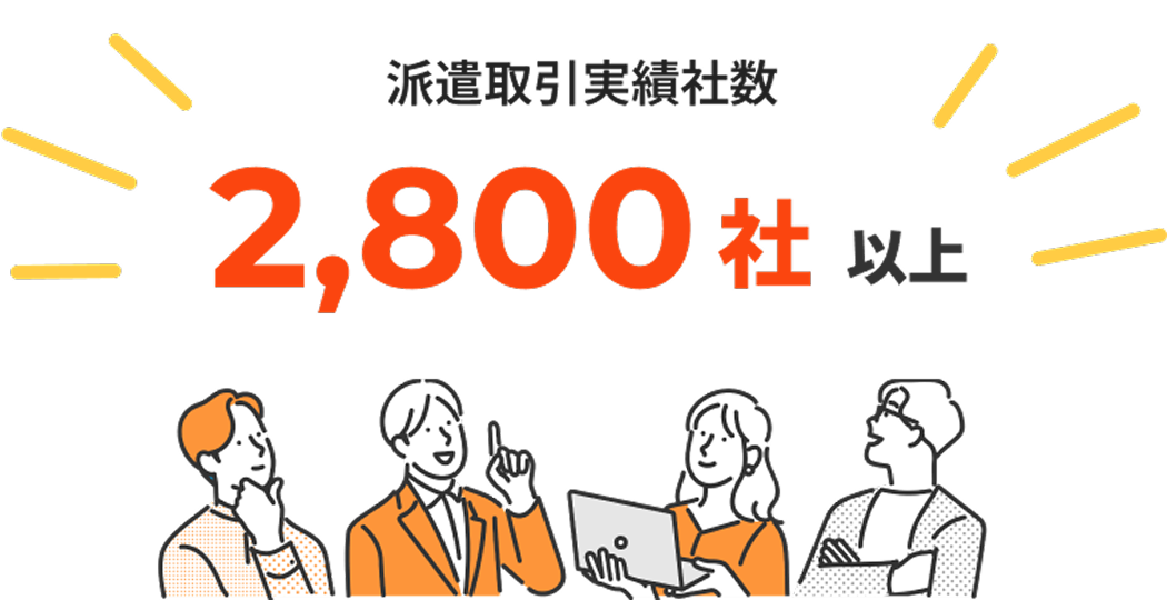 派遣取引実績2,800社以上の図表